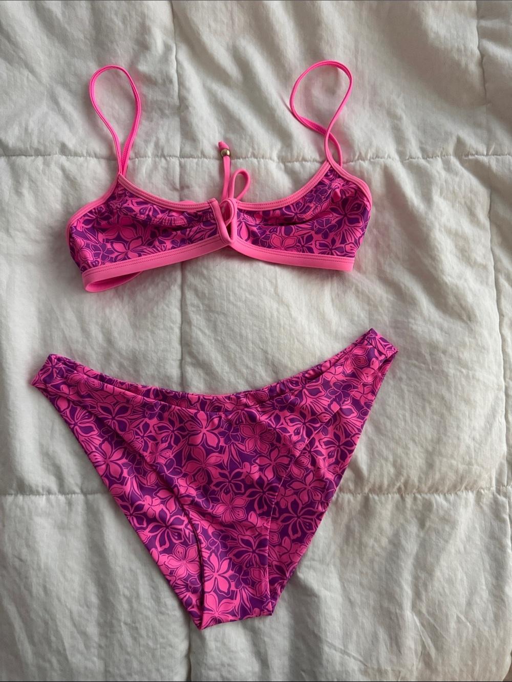 Kulani Kinis Pink Floral Two-Piece Bikini